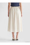 Esvab • Modern & Distinctive Belted Poplin Flared Skirt - 5
