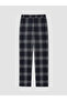 Navy Blue Regular Fit Plaid Men's Pajama Bottoms - 6
