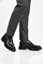 Black Genuine Leather Thick Comfortable Sole Men's Casual Shoes Loafer 3254 - 3