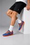 Axr741 Patterned Studded Cleats – Lace-Up Football and Field Shoes Navy Blue-Orange - 2