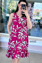 Women's Patterned Sleeveless Summer Crew Neck Midi Dress 12C-2417 - 3