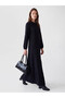 Two Mt Shop Quality Lcw Grace Black Interlock Plain Standard & Regular Oval Neck Long Dress - 2