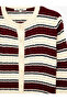 Regular Fit Buttoned Crew Neck Long Sleeve Striped Knitwear Cardigan - 8