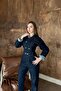 Navy blue denim jumpsuit - 2