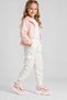 Girl's Pink Sports Shoes with Velcro Flexible Laces and Thick Sole Casual Sneaker V-2026 - 2