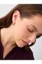 Mixed Stone Detailed Triangle Shaped Minimal Earrings - 3