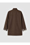 Brown Oversize Gabardine Women's Trench Coat - 6