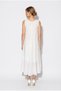 Women's White Layered Asymmetrical Flounce Detailed Lined Long Chiffon Dress 4252 60286456 - 6