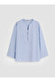 Lcw Modest Blue Crochet Collar Oversize Blouse - 5