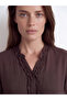 Lcw Grace Brown Ruffle V-Neck Blouse - 3
