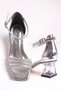Girls' Evening Dress Shoes Square Toe Ankle Buckle Rhinestone Three-Strap Transparent Heels Special Occasion - 6