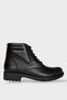 Genuine Leather Non-Slip Rubber Sole Men's Boots Black