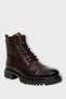 Men's Fur Lined Zippered Non-Slip Thermo Sole Khaki Leather Boots Brown - 2