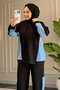 6102 - طقم نسائي أنيق ومريح من قماش الفيسكون المتشابك - 6