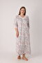 Women's Plus Size Patterned V-Neck Lace Embroidered Relaxed Cut Viscose Nightgown 13801 - 5