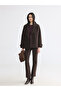 Nevavm Farkıyla Lcw Everyday Brown Jacket Collar Women's Cashmere Coat - 2