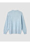 Xside Blue Crew Neck Oversize Women's Knitwear Sweater - 7