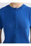 Alita City Lcw Everyday Blue Knitwear Plain Women's Cardigan with a Difference - 3