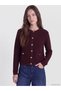 Two Mt Shop Quality Lcw Modest Burgundy Knitwear Plain Women's Cardigan