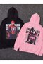 Lover - Friend Couple Combination Spider Man and Gwen Back Printed Special Design Hooded Sweatshirt Set of 2