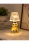 Gold Led Lampshade with a Man Figure Tied up with His Arms – Decorative Table Lamp with Transparent Head - 3
