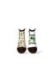 Single Unisex Map Patterned Brown Booties Socks - 3