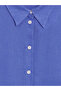 Lcw Everyday Blue Women's 100% Linen Shirt - 6