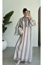 Striped Patterned Chiffon Dress - 3