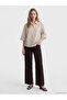 Lcw vision beige striped Oversized women's shirt - 2