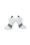 Single Unisex Navy Blue Striped White Colored Booties Socks - 2