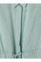 Alita City Farkıyla Lcw Everyday Green Striped Women's Shirt with Tie at the Waist - 6