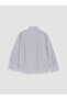 Lcw Vision Blue Scarf Collar Plaid Oversize Women's Shirt - 8