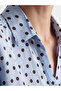 Alita City with a Difference, Lcw Studio Blue Belted Polka Dot Women's Shirt - 4