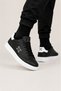 Men's Leather Sneaker Shoes Black - White