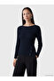 Lcw Everyday Navy Blue Crew Neck Buttoned Women's Knitwear Sweater