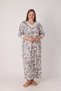 Women's Plus Size Floral V-Neck Lace Embroidered Relaxed Fit Viscose Nightgown 13798 - 4