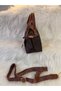 Women's Shoulder Bag Size S Black-Tan Waterproof - 3