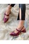 Veroni̇ka Red Leopard Patent Leather 2-Buckle Low-Heel Sandals - 2