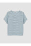 Lcw Everyday Blue Openwork Short Sleeve Women's Knitwear Sweater - 5