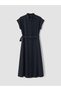Alita City Lcw Vision Navy Blue Plain Standard & Regular Shirt Collar Midi Shirt Dress with a Difference - 5