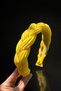 Bym551-1 Women's Lemon Yellow Knitted Model 4 cm Wide Fabric Hair Crown Daily Use - 2