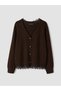 Alita City Lcw Modest Brown Knitwear Plain Women's Cardigan with a Difference - 5