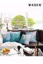 Throw Pillow Covers, Marble Texture Turquoise and Gold Silver Decorative Case Set of 4, Luxury - 4