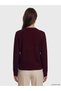 Alita City Lcw Modest Burgundy Hair Braid Patterned Women's Knitwear Sweater with a Difference - 4