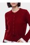 Alita City Lcw Modest Burgundy Knitwear Plain Women's Cardigan with a Difference - 3