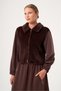 Women's Plush Detailed Skirt Suit Brown 31527 - 2