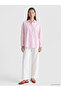 Pink Striped Poplin Women's Shirt - 2