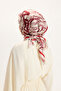 Patterned Twill Scarf Love Burgundy - 5
