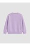 Özmarka New Season Lilac Crew Neck Embroidered Girls' Sweatshirt - 3