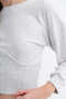 Beli Corseted Crop Sweatshirt S11289 - 3